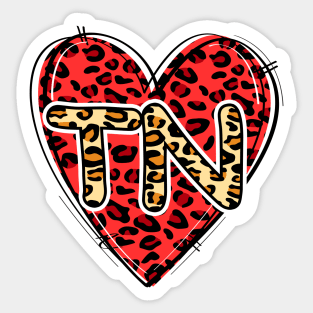 Love TENNESSEE Leopard Heart TN Sticker